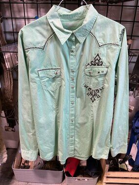 Shirt Ladies Rock 47 by Wrangler Size Large Green